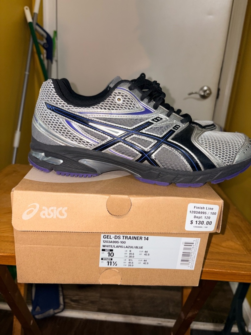 Asics GEL-DS Trainer 14 White with Blue and Purple Accents